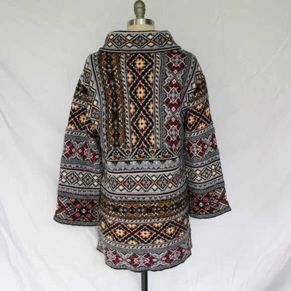 Anthropologie Aldomartins Oslo Sweater Coat wool alpaca fair isles ski Cardigan