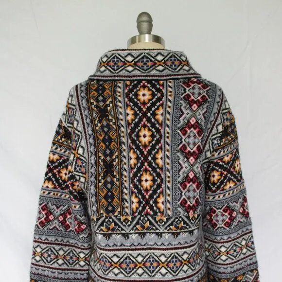 Anthropologie Aldomartins Oslo Sweater Coat wool alpaca fair isles ski Cardigan