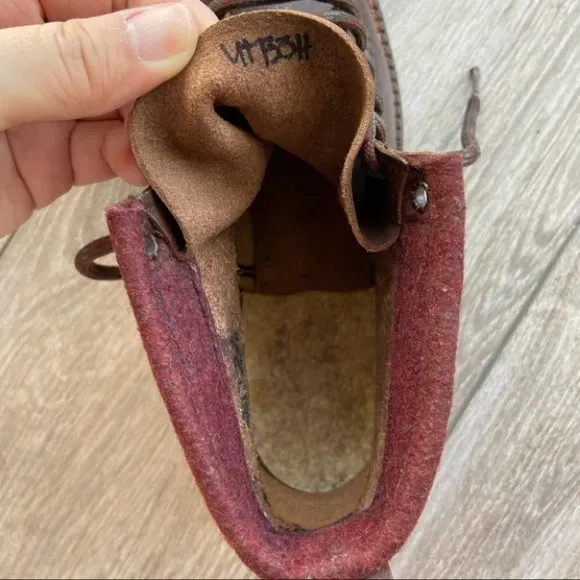 Antique Vintage Square Toe Leather Ski Boots