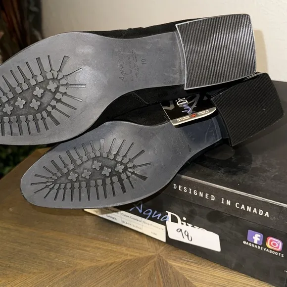 Aqua Diva Darms Black Suede Waterproof Boots (F354)