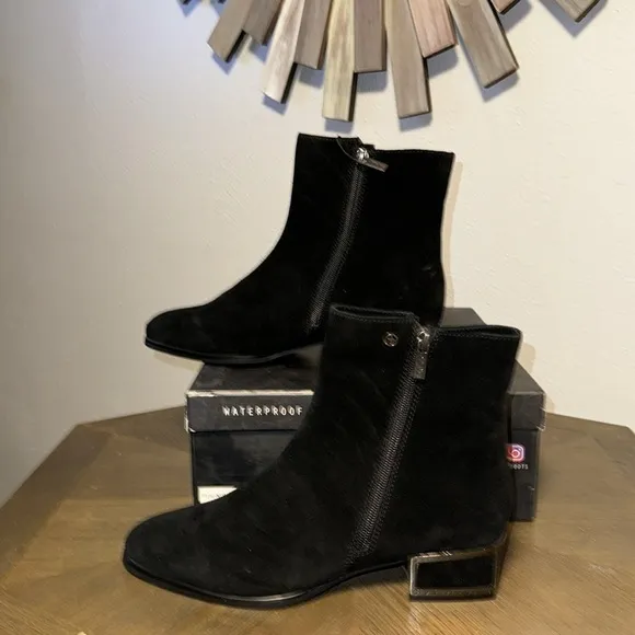 Aqua Diva Darms Black Suede Waterproof Boots (F354)