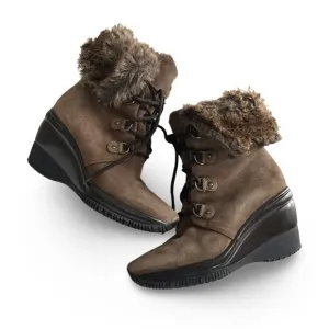 Aquatalia Faux Fur Lined Lace Up Platform Boots