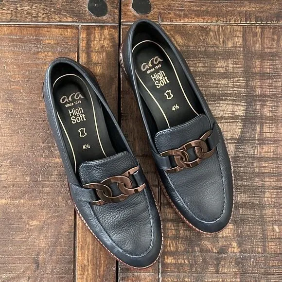 ARA KATSURA PENNY LOAFER OLIVE LEATHER US Size 7 Women's