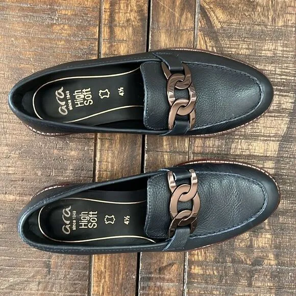 ARA KATSURA PENNY LOAFER OLIVE LEATHER US Size 7 Women's