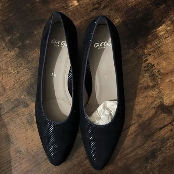 Ara Kelly Shoes in Midnight Blue Puntikid Size 8 New No Box