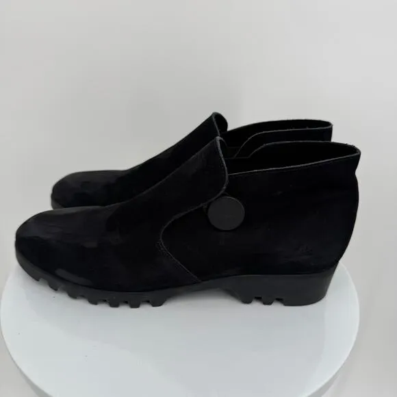 Arche shoes women's 40 Jimara ankle slip on nubuck leather booties black