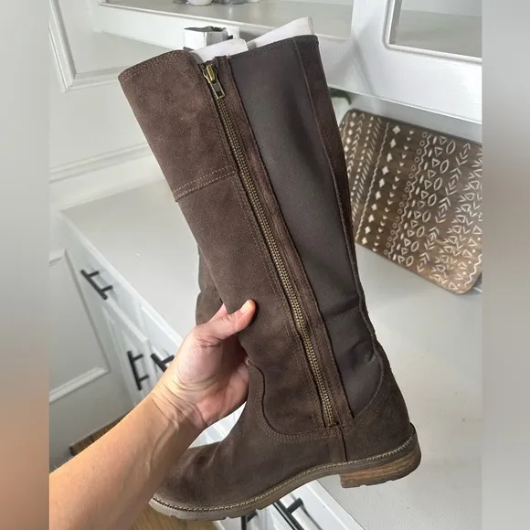 Ariat Boots Women’s Sutton H2O Chocolate Brown Suede Tall Western Riding Size 8B