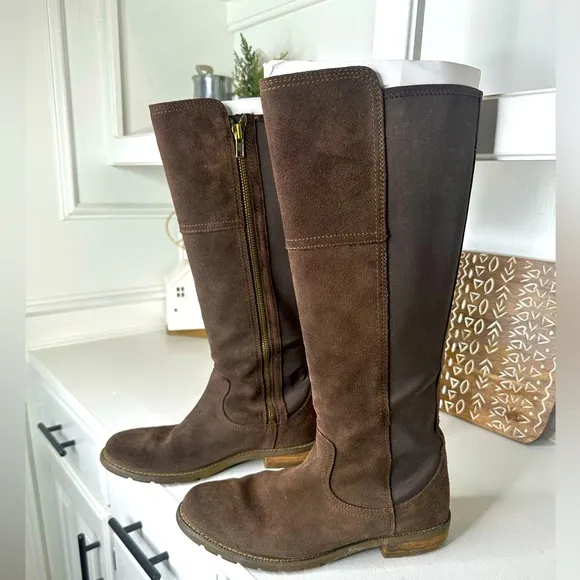 Ariat Boots Women’s Sutton H2O Chocolate Brown Suede Tall Western Riding Size 8B