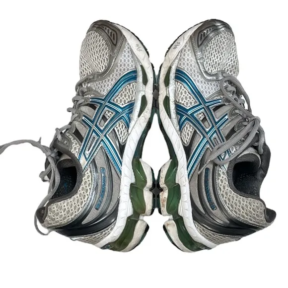 ASICS Gel-Kayano 16 Running Shoes White Blue Silver Size 10.5