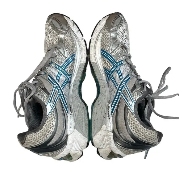 ASICS Gel-Kayano 16 Running Shoes White Blue Silver Size 10.5