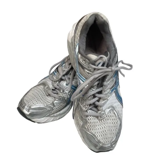 ASICS Gel-Kayano 16 Running Shoes White Blue Silver Size 10.5