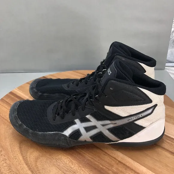 Asics Matflex 6 Wrestling Shoes Black Silver High Top Sneakers Size 13