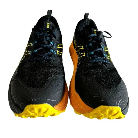 Asics Trabuco Max 2 Mens Deep Ocean Bright Orange Hiking Running Shoes Sz 10.5