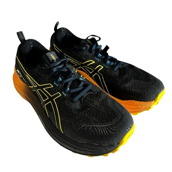 Asics Trabuco Max 2 Mens Deep Ocean Bright Orange Hiking Running Shoes Sz 10.5