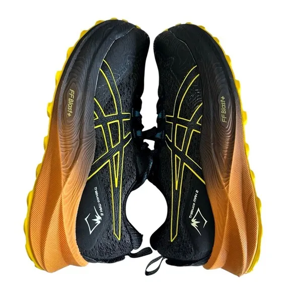 Asics Trabuco Max 2 Mens Deep Ocean Bright Orange Hiking Running Shoes Sz 10.5