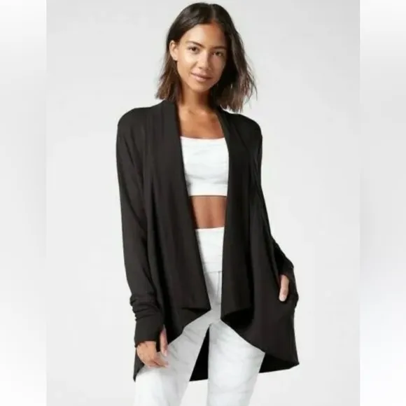 Athleta Open Front Cardigan Sweater Athleta by Lululemon Black Size Xtra Small