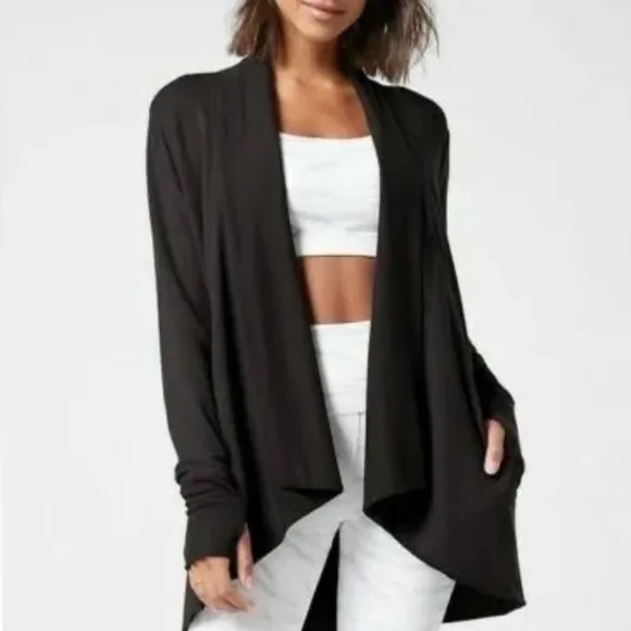 Athleta Open Front Cardigan Sweater Athleta by Lululemon Black Size Xtra Small