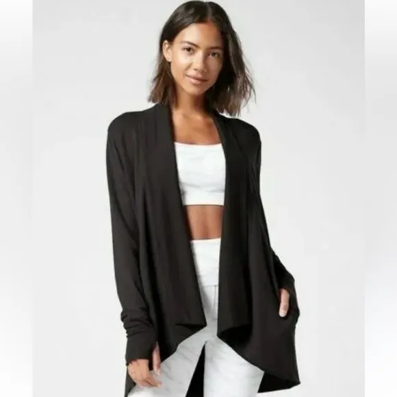 Athleta Open Front Cardigan Sweater Athleta by Lululemon Black Size Xtra Small