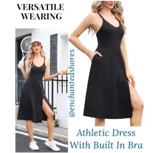 Athletic Dress Built In Bra Sport Challengers Racerback Deep Navy Blu Size Small