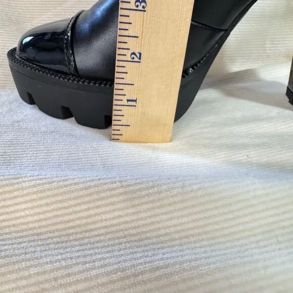Azalea Wang Womens High Heel Platform Fashion Ski Boots Lying Black Size 10 NWOT