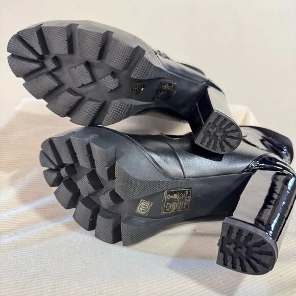 Azalea Wang Womens High Heel Platform Fashion Ski Boots Lying Black Size 10 NWOT
