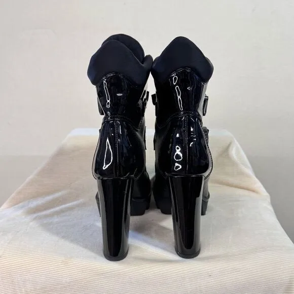 Azalea Wang Womens High Heel Platform Fashion Ski Boots Lying Black Size 10 NWOT