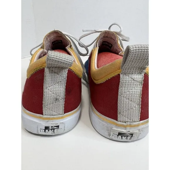 Baker Lakai Skate Shoes Riley 2 Blue/Red/Yellow Skateboards Suede Men's Size 8