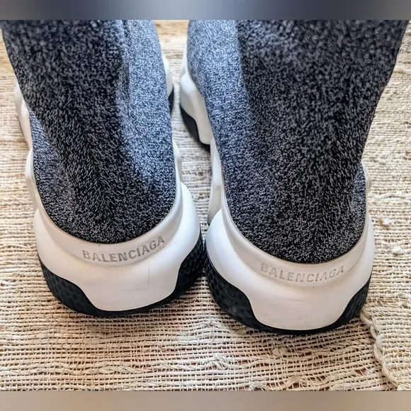 Balenciaga Speed Trainer Sneakers Sock Dark Grey White Women’s Size 7