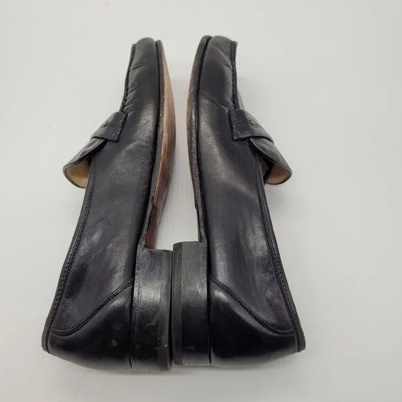 Bally Loafers Slip On Shoes US Mens Size 11 M Black leather Vintage Italy