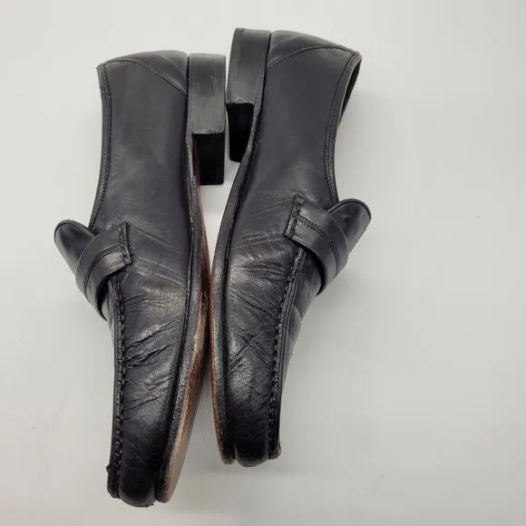 Bally Loafers Slip On Shoes US Mens Size 11 M Black leather Vintage Italy