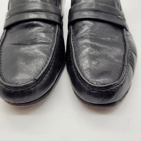 Bally Loafers Slip On Shoes US Mens Size 11 M Black leather Vintage Italy