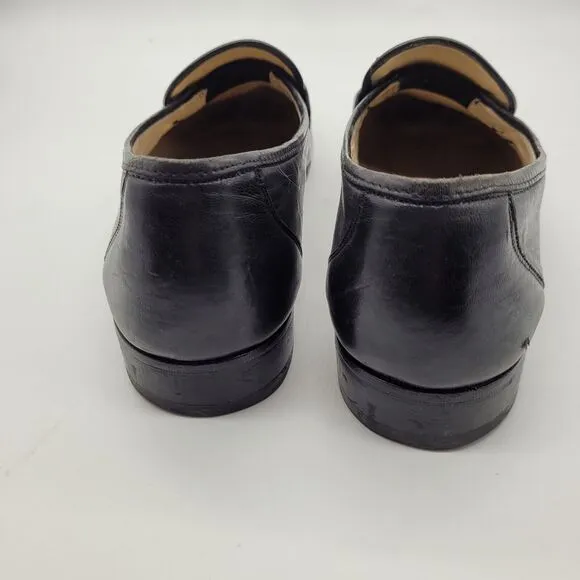 Bally Loafers Slip On Shoes US Mens Size 11 M Black leather Vintage Italy