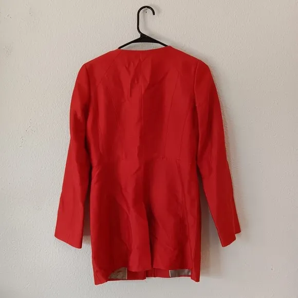 Banana Republic Silk Blend Long Jacket Womens Size XS Zip Closure Coral NWT $175