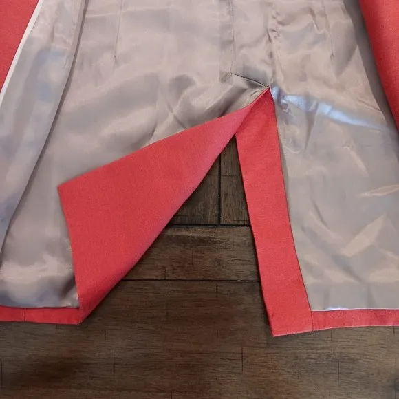 Banana Republic Silk Blend Long Jacket Womens Size XS Zip Closure Coral NWT $175