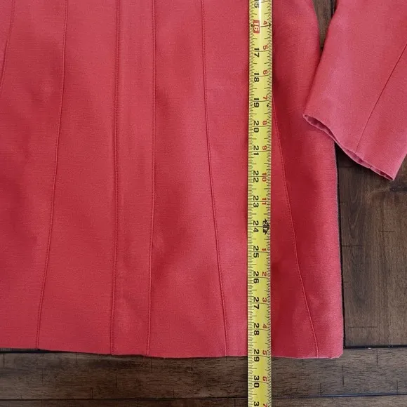 Banana Republic Silk Blend Long Jacket Womens Size XS Zip Closure Coral NWT $175