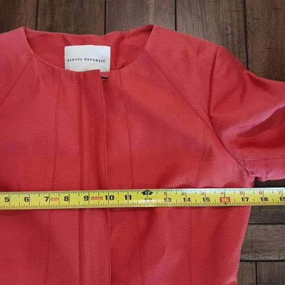 Banana Republic Silk Blend Long Jacket Womens Size XS Zip Closure Coral NWT $175
