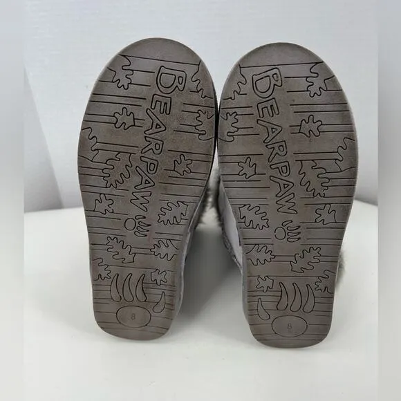 Bearpaw Cora 2664W Women’s Mid Calf Cow Suede Upper Faux Outside Fur Gray Size 8