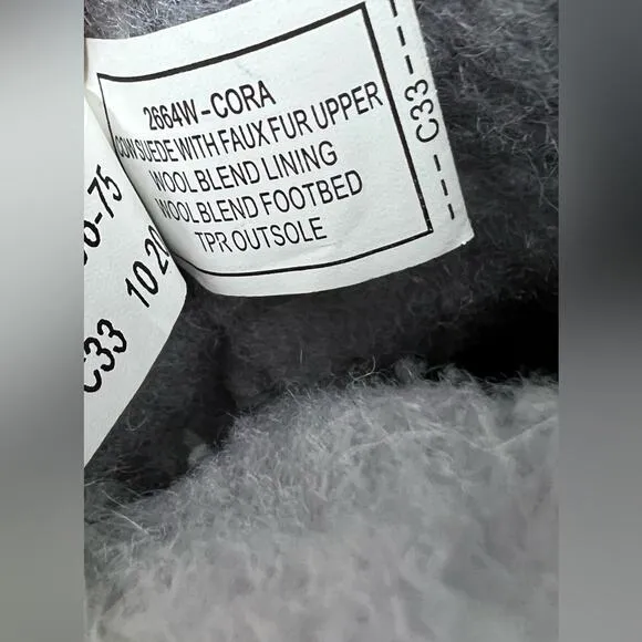 Bearpaw Cora 2664W Women’s Mid Calf Cow Suede Upper Faux Outside Fur Gray Size 8