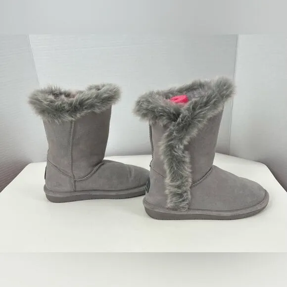 Bearpaw Cora 2664W Women’s Mid Calf Cow Suede Upper Faux Outside Fur Gray Size 8