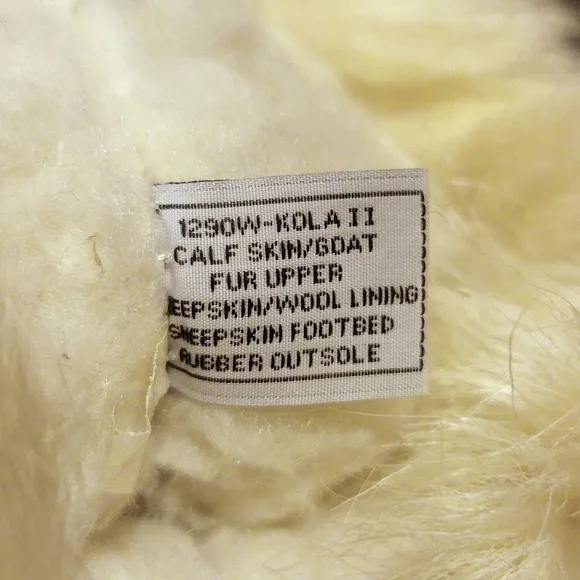 BearPaw KOLA II Ski Boots Sz 7 Real Fur Sheepskin Calf Goat Skin Wool White Snow