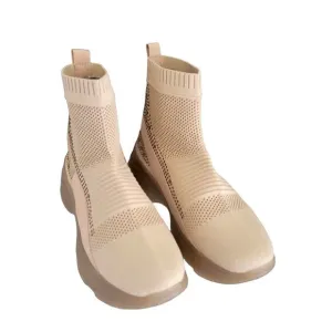 BEBE  Women's Aspen Knit Embellished High Top Sneakers SIZE 7.5