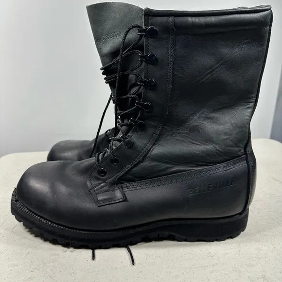Belleville Black Leather Gore-Tex Waterproof Combat Boots Vibram Soles Size 10W