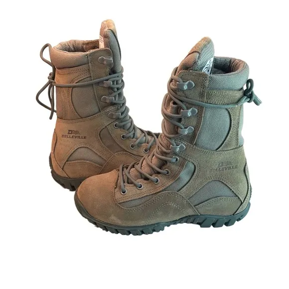 Belleville Womens Size 4.5 Green Waterproof Combat Boots Lace Up‎
