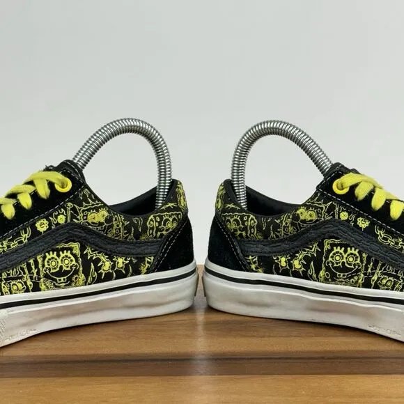 Big Kids Boys Vans X Old Skool SpongeBob Gigliotti Skate Sneakers Shoes Size 4.5