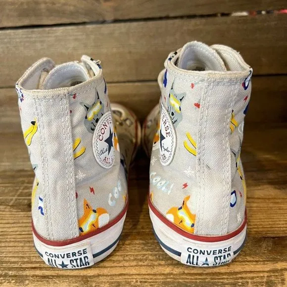 Big Kids CTAS Wolf Pack‎ Mouse Hi Top Gray Lace Up Shoes Sneakers Size 3 Y GUC