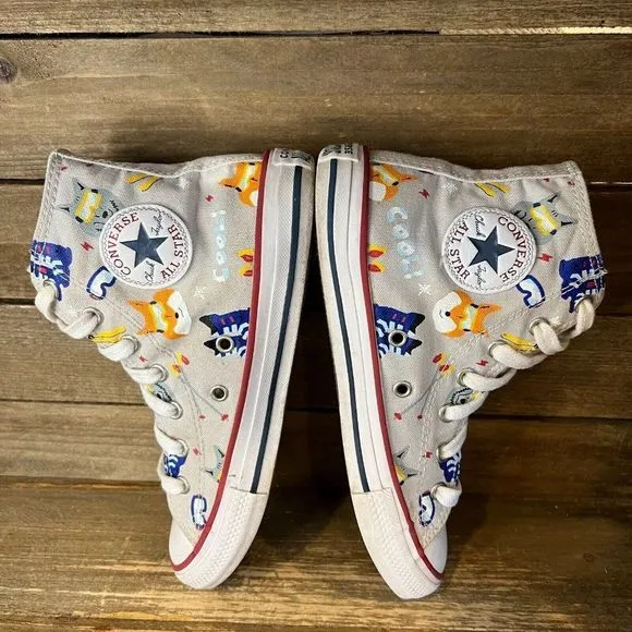 Big Kids CTAS Wolf Pack‎ Mouse Hi Top Gray Lace Up Shoes Sneakers Size 3 Y GUC