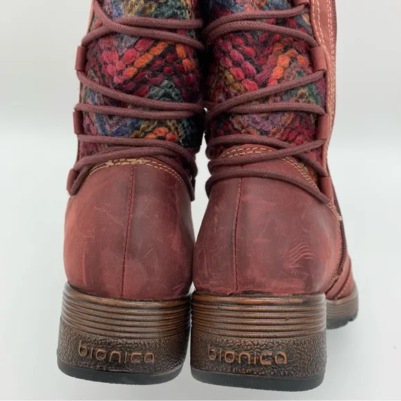 Bionica Tall Leather boot Aztec Lace Up Back