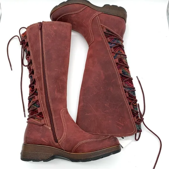 Bionica Tall Leather boot Aztec Lace Up Back