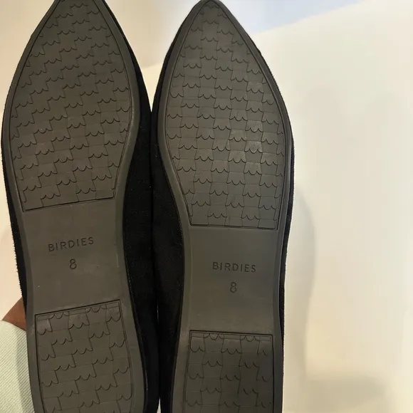 Birdies The Goldfinch Suede Black Flat Shoes