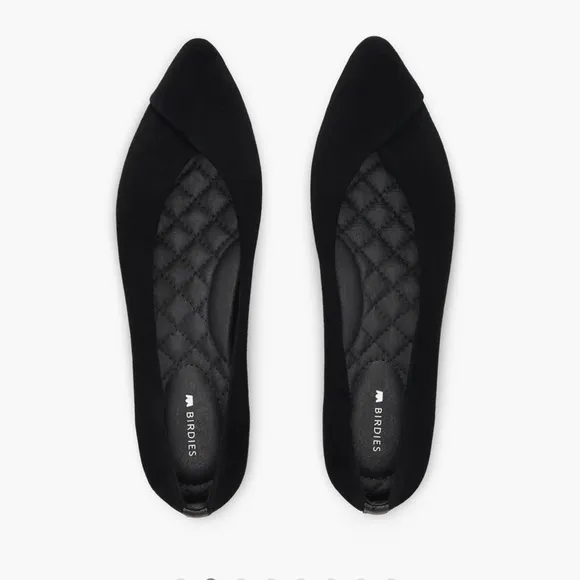 Birdies The Goldfinch Suede Black Flat Shoes